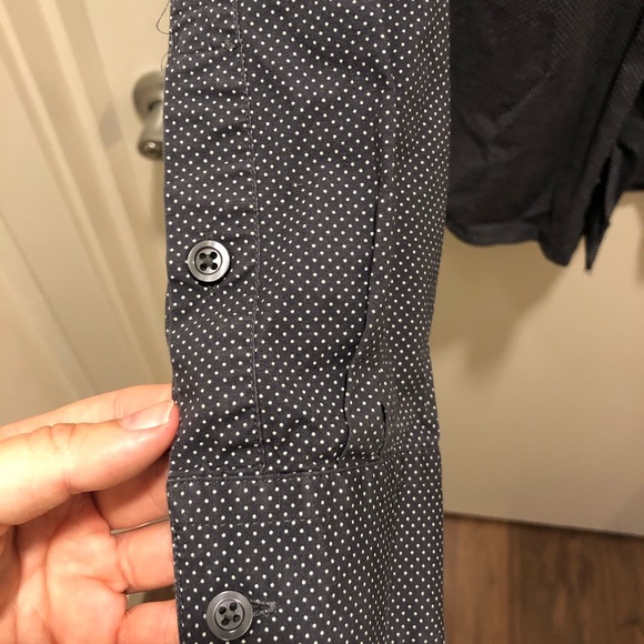 Men’s Grey and White Dot Dress Shirt - Picture 3 of 4